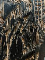 Houtblok voor houtsnede stijl masereel expressionisme, Enlèvement ou Envoi