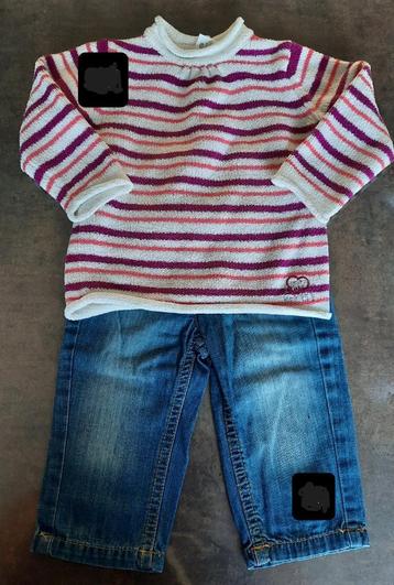 Tom Tailor jeans broek en C&A truitje maat 74 cm beschikbaar voor biedingen