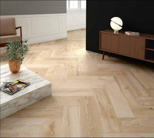 Houtlook visgraad merk Ermes 798x196.5x9mm naturale R9, Doe-het-zelf en Bouw, Tegels, Nieuw, Vloertegels, Keramiek, 60 cm of meer