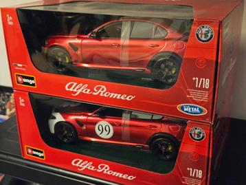 Alfa romeo 1:18 giulia GTam X 2stuks beschikbaar voor biedingen