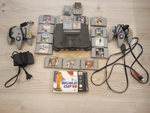 Nintendo 64 console plus spellen, Consoles de jeu & Jeux vidéo, Consoles de jeu | Nintendo 64, Utilisé, Avec 2 manettes, Enlèvement ou Envoi