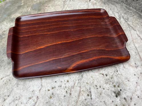 Vintage Gerinol klein opdienblad - geperst hout, Huis en Inrichting, Woonaccessoires | Dienbladen, Gebruikt, Hout, Rechthoekig