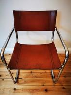 4 Bruin lederen stoelen, Huis en Inrichting, Stoelen, Gebruikt, Leer, Ophalen of Verzenden, Bruin
