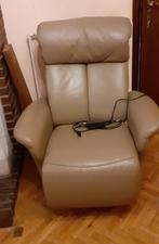 lederen relaxzetel, Huis en Inrichting, Fauteuils, Ophalen, Gebruikt, 50 tot 75 cm, Leer