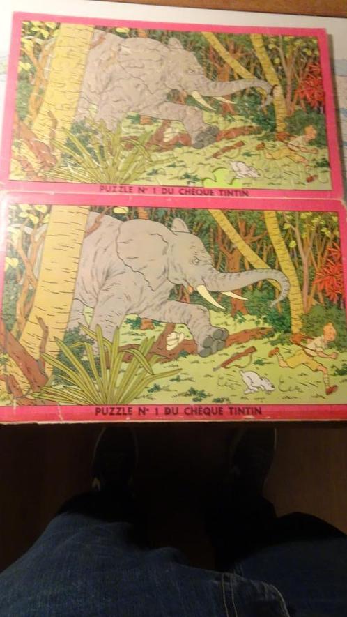 Puzzle N1 du chèque Tintin - Hergé - L'éléphant, Collections, Personnages de BD, Utilisé, Livre ou Jeu, Tintin, Enlèvement ou Envoi