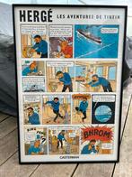 Originele poster jaren 70 van Hergé 1ste druk ingekaderd, Collections, Comme neuf, Enlèvement ou Envoi