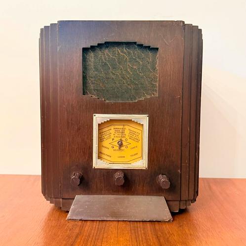 ART DECO BUIZENRADIO 1930 VINTAGE RADIO DESIGN GEOMETRISCH, Antiek en Kunst, Antiek | Tv's en Audio, Verzenden