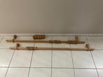 Houten ophangsysteem voor gordijnen, lengte 1m40. Perf. st., Enlèvement, Utilisé, Brun