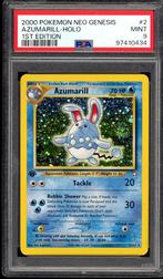 Azumarill Holo 1st Edition PSA 9 - 2/111 - Neo Genesis 2000, Hobby en Vrije tijd, Verzamelkaartspellen | Pokémon, Verzenden, Zo goed als nieuw