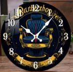 Ronde wandklok van hout Kapsalon (25cm), Ophalen of Verzenden, Nieuw, Wandklok