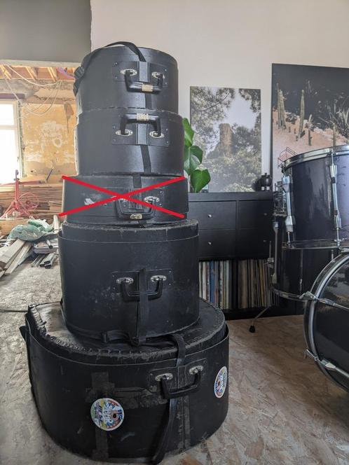 hardcases drum 22"16"13"12", Muziek en Instrumenten, Drumstellen en Slagwerk, Gebruikt, Overige merken, Ophalen