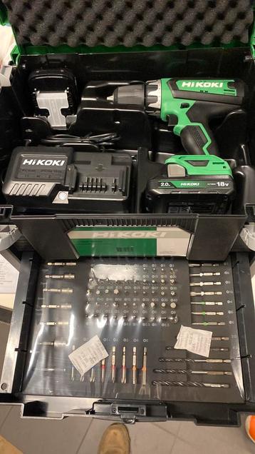 Hikoki boormachine, set met bits en 2x2.0Ah batt. NIEUW beschikbaar voor biedingen