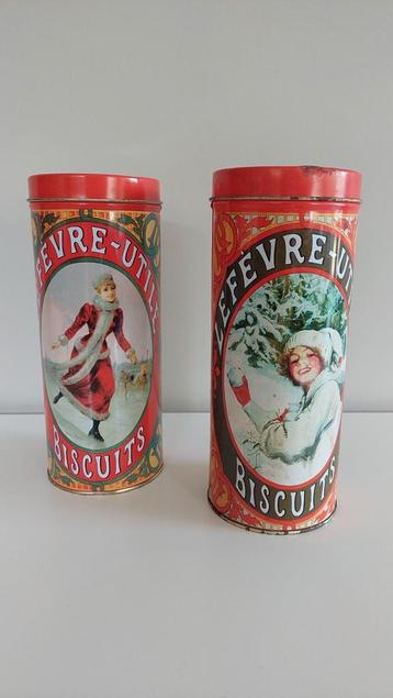 2 vintage blikken van de LU koekjes - Lefevre Utile Biscuits, Enlèvement ou Envoi
