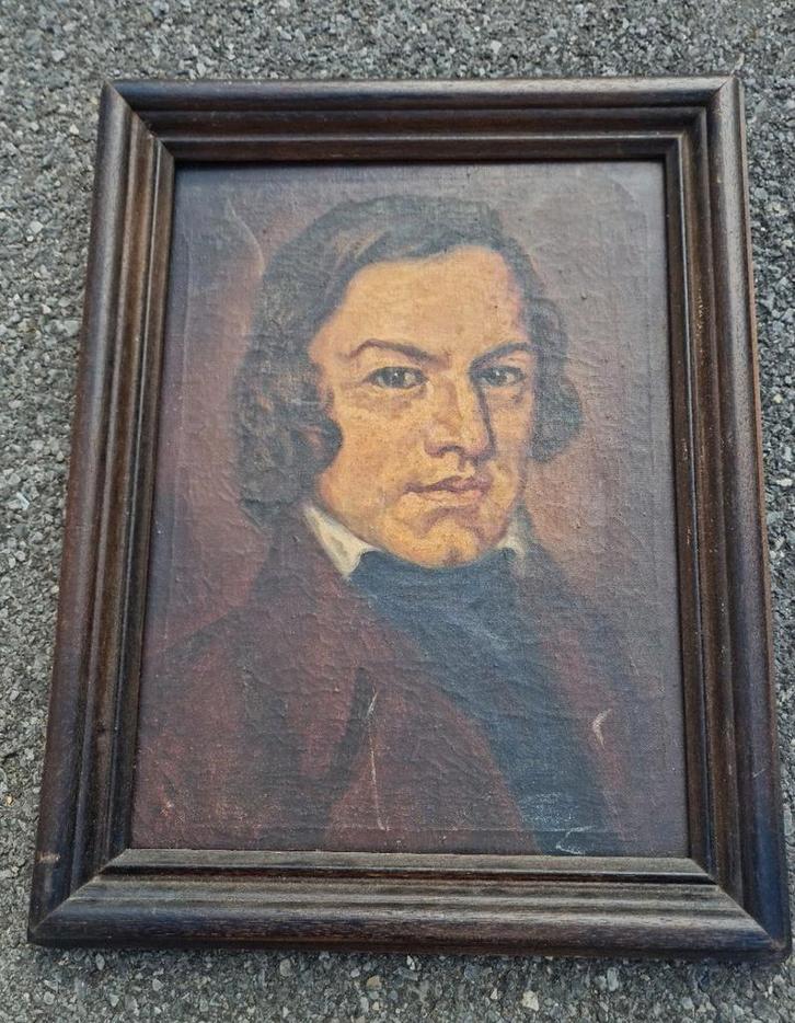 Schilderij : portret Robert Shumann, Antiek en Kunst, Kunst | Schilderijen | Klassiek, Ophalen of Verzenden