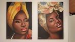 Schilderij - portret Afrikaanse vrouw (95cm x 65cm), Antiek en Kunst, Kunst | Schilderijen | Klassiek, Ophalen