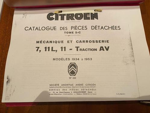 Traction avant Citroën catalogue de pièce détacher 1934/1953, Autos : Divers, Modes d'emploi & Notices d'utilisation, Enlèvement ou Envoi