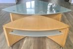 Hugo de Ruiter design, LEOLUX salontafel + bijzettafel, Ophalen, Gebruikt, Overige vormen, Glas