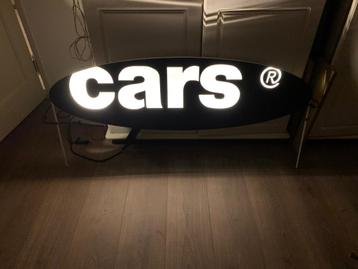 Grote CARS lichtreklame met ingebouwde led strip beschikbaar voor biedingen