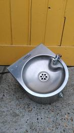 Inox drinkfontein met knop, Enlèvement, Utilisé, Inox, Lavabo