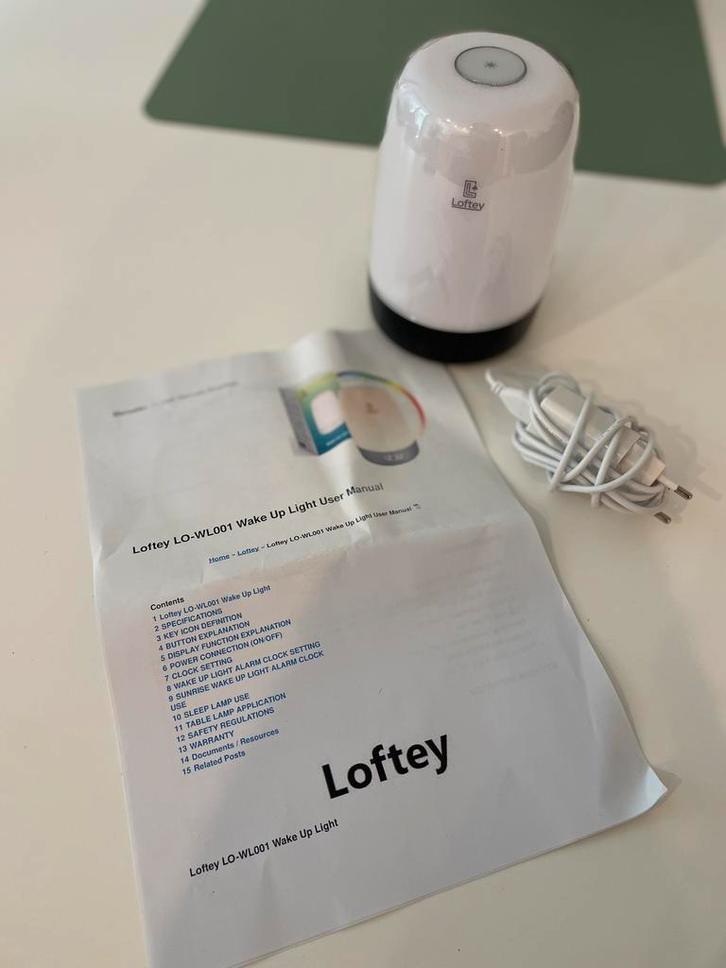 Witte Loftey wekker met licht en natuurgeluiden, Elektronische apparatuur, Wekkers, Zo goed als nieuw, Ophalen of Verzenden