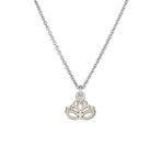 Lotus zilverkleurig aan ketting, op cadeaukaartje, Ophalen of Verzenden, Nieuw, Zilver