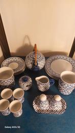 Prachtig blauw, wit thee of koffie service., Antiek en Kunst, Ophalen of Verzenden