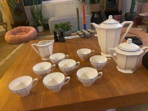 Zeldzaam Art Deco Digoin France Theeservies – 11-delig, Antiek en Kunst, Antiek | Servies compleet, Ophalen
