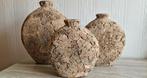 Lot de 3 pots et 3 vases en pierre de lave d Indonésie, Huis en Inrichting, Woonaccessoires | Vazen, Ophalen, Gebruikt, Steen