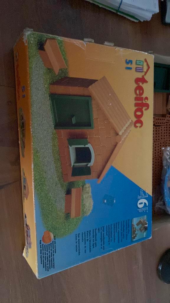 Teifoc nr 51 beginset met deurtje en raam ook schepje/cement, Kinderen en Baby's, Speelgoed | Bouwstenen, Gebruikt, Overige merken