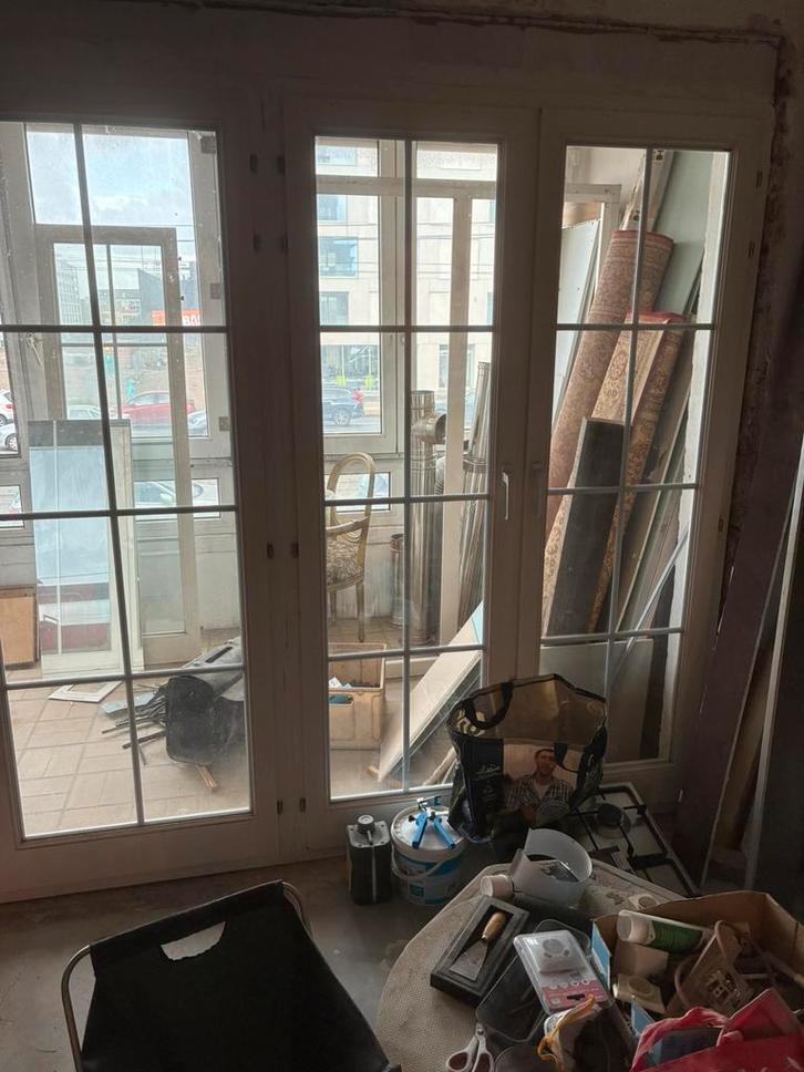 Raampartij, Doe-het-zelf en Bouw, Raamkozijnen en Schuifdeuren, Gebruikt, Raamkozijn, Hout, 150 tot 225 cm, 75 tot 150 cm, Inclusief glas