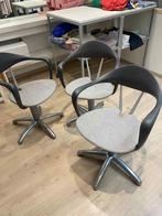 3 kapperstoelen, Huis en Inrichting, Ophalen, Gebruikt, Drie, Grijs