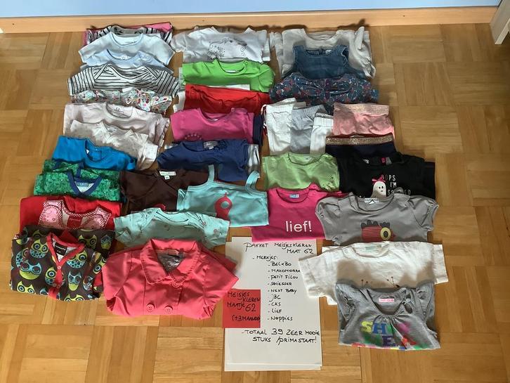Zeer groot pakket meisjeskleren maat 62, in zeer mooie staat, Kinderen en Baby's, Babykleding | Baby-kledingpakketten, Zo goed als nieuw