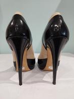 699C* Casadei - sexy escarpins noir+beige full cuir (41), CASADEI, Escarpins, Porté, Noir