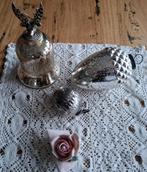 3 Armeluis zilveren decoratie KERST, Gebruikt, -, -, Ophalen of Verzenden