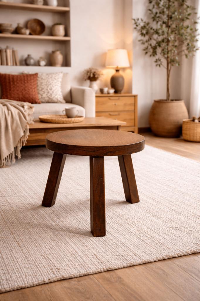 Prachtig brutalist krukje / bijzettafel, Huis en Inrichting, Krukjes, Ophalen of Verzenden