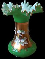 Czech republic groene glazen vaas, Antiek en Kunst, Ophalen