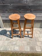 2 houten barkrukken, Tuin en Terras, Ophalen of Verzenden