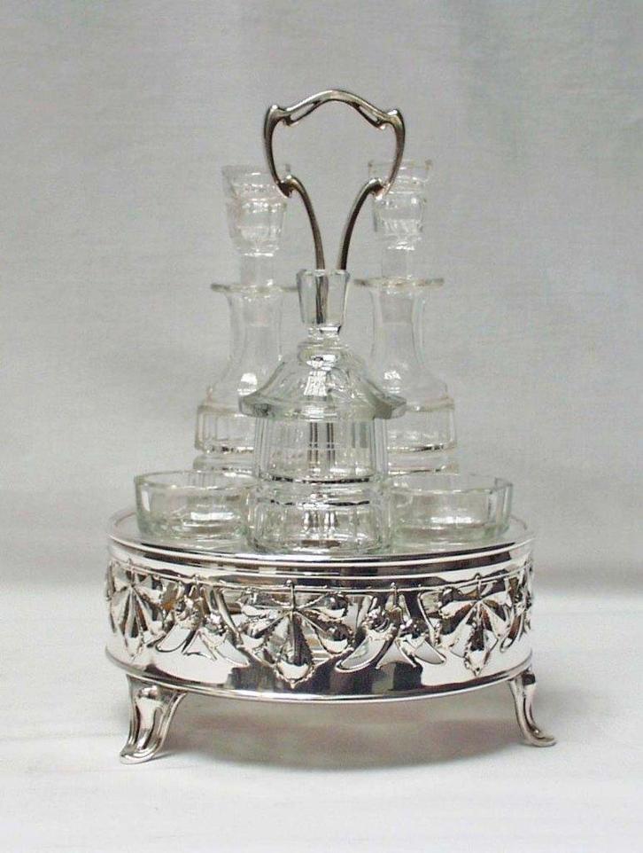Art Nouveau tafelaccessoire - ( Olie- en azijnstel )., Antiek en Kunst, Antiek | Servies los, Ophalen of Verzenden