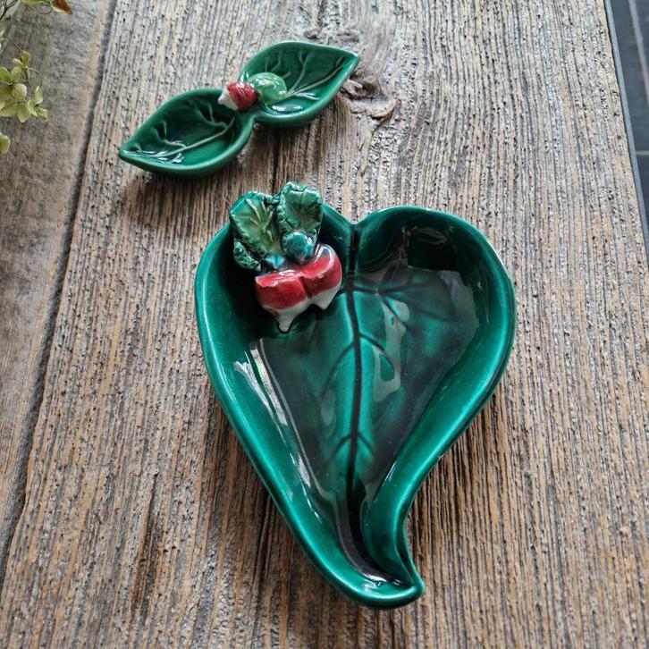 petit plat barbotine et salière, Antiek en Kunst, Antiek | Servies los, Ophalen of Verzenden