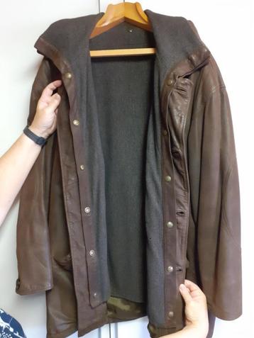 veste d'hiver en cuir, Enlèvement, Porté, Taille 52/54 (L), Brun
