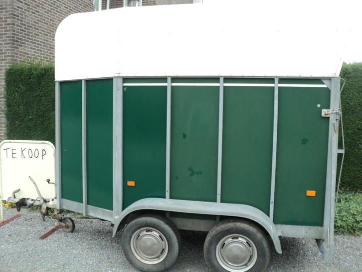 Paardentrailer voor 1 paard, Dieren en Toebehoren, Paarden en Pony's | Trailers en Aanhangwagens, Gebruikt, 1-paards trailer, Hout