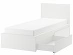 Ikea Malm 1 persoons bed met lades, Huis en Inrichting, Ophalen, 100 cm, Eenpersoons, Wit