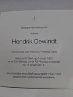 Verzetsstrijder en politiek gevangene 1940-1945, Verzamelen, Bidprentjes en Rouwkaarten, Ophalen of Verzenden