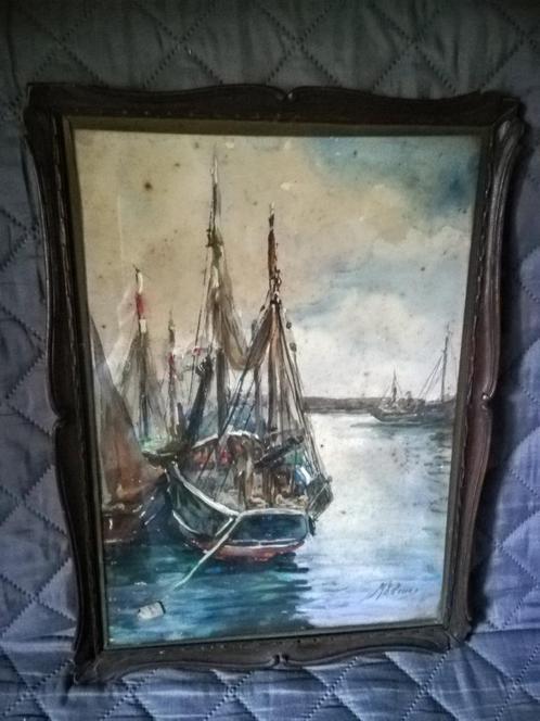 Een aquarel gesigneerd Marguerite Delecosse-Heyninx, Antiek en Kunst, Kunst | Tekeningen en Fotografie, Ophalen