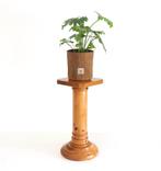 Vintage pine plantenstaander - Seventies pedestal, Enlèvement ou Envoi, Comme neuf