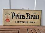 reclamebord Prins Bräu Mertens bier uit 1933, Verzamelen, Biermerken, Ophalen of Verzenden, Gebruikt, Reclamebord, Plaat of Schild