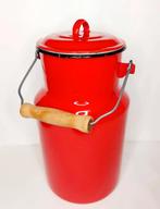 Rood geëmailleerde metalen kan, inhoud 4 liter, Verzenden
