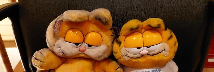 2 Garfield knuffels, Kinderen en Baby's, Speelgoed | Knuffels en Pluche, Gebruikt, Poes, Ophalen of Verzenden