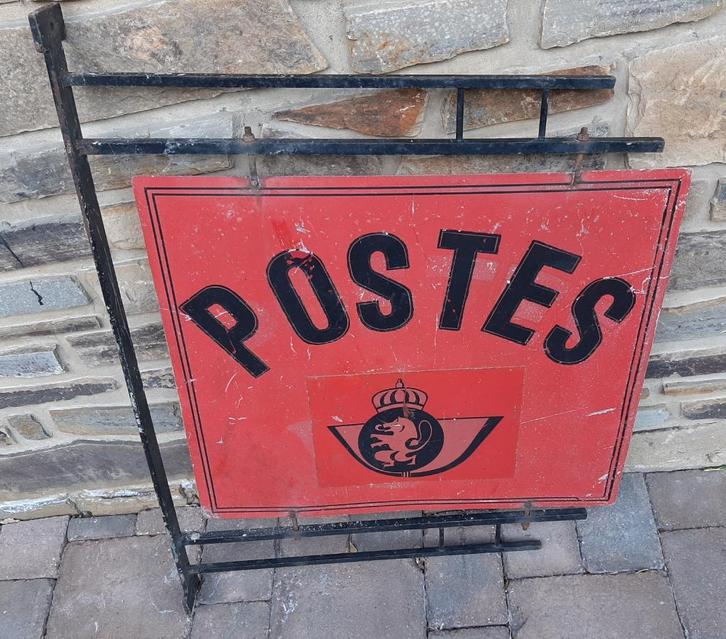 Bpost Posthoorn - Postbord - Plaatwerk plaquette., Verzamelen, Merken en Reclamevoorwerpen, Gebruikt, Reclamebord, Ophalen