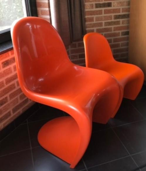 Vintage Paton stoelen oranje., Huis en Inrichting, Stoelen, Zo goed als nieuw, Twee, Kunststof, Overige kleuren, Ophalen